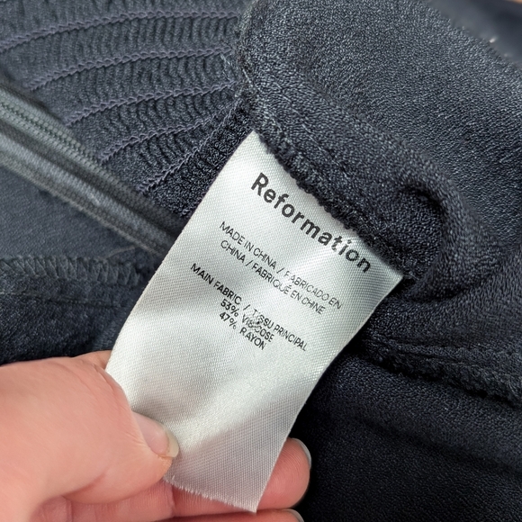 REFORMATION Reign Top Long Sleeve Blouse Black 2 - Picture 12 of 13